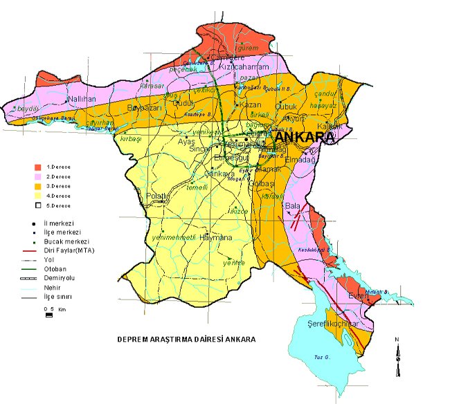 Deprem risk haritasına göre Ankara'da riskli alanlar