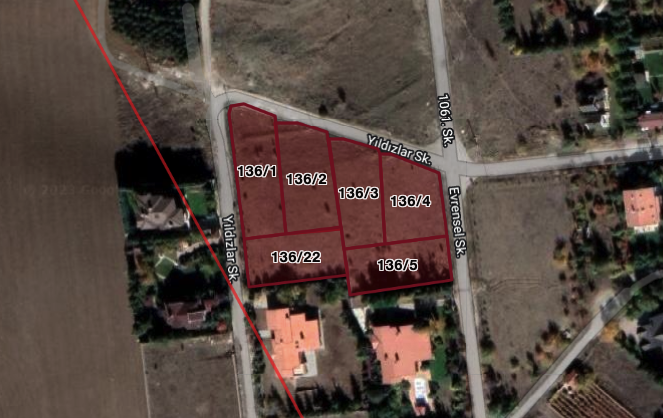 İncek'te toplam 6.400 m2 12 villalık arsa