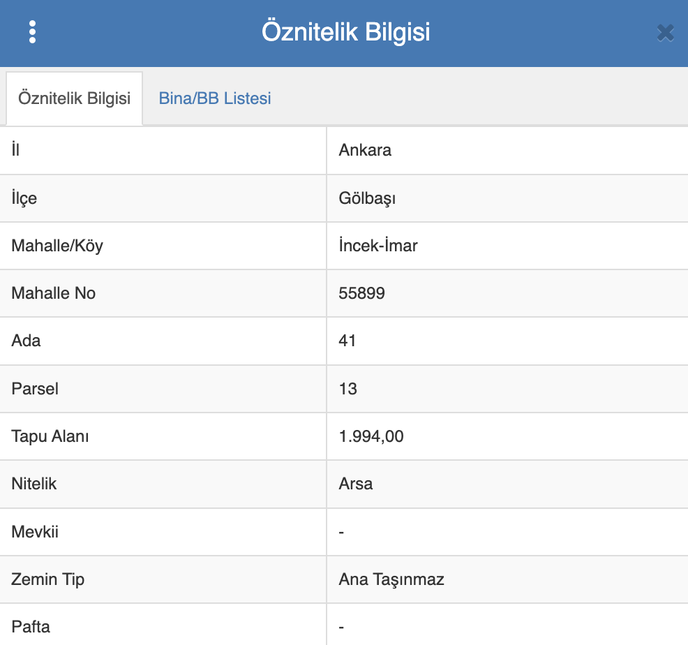 İncek'te 2 bin m² satılık köşe konumlu kupon arsa