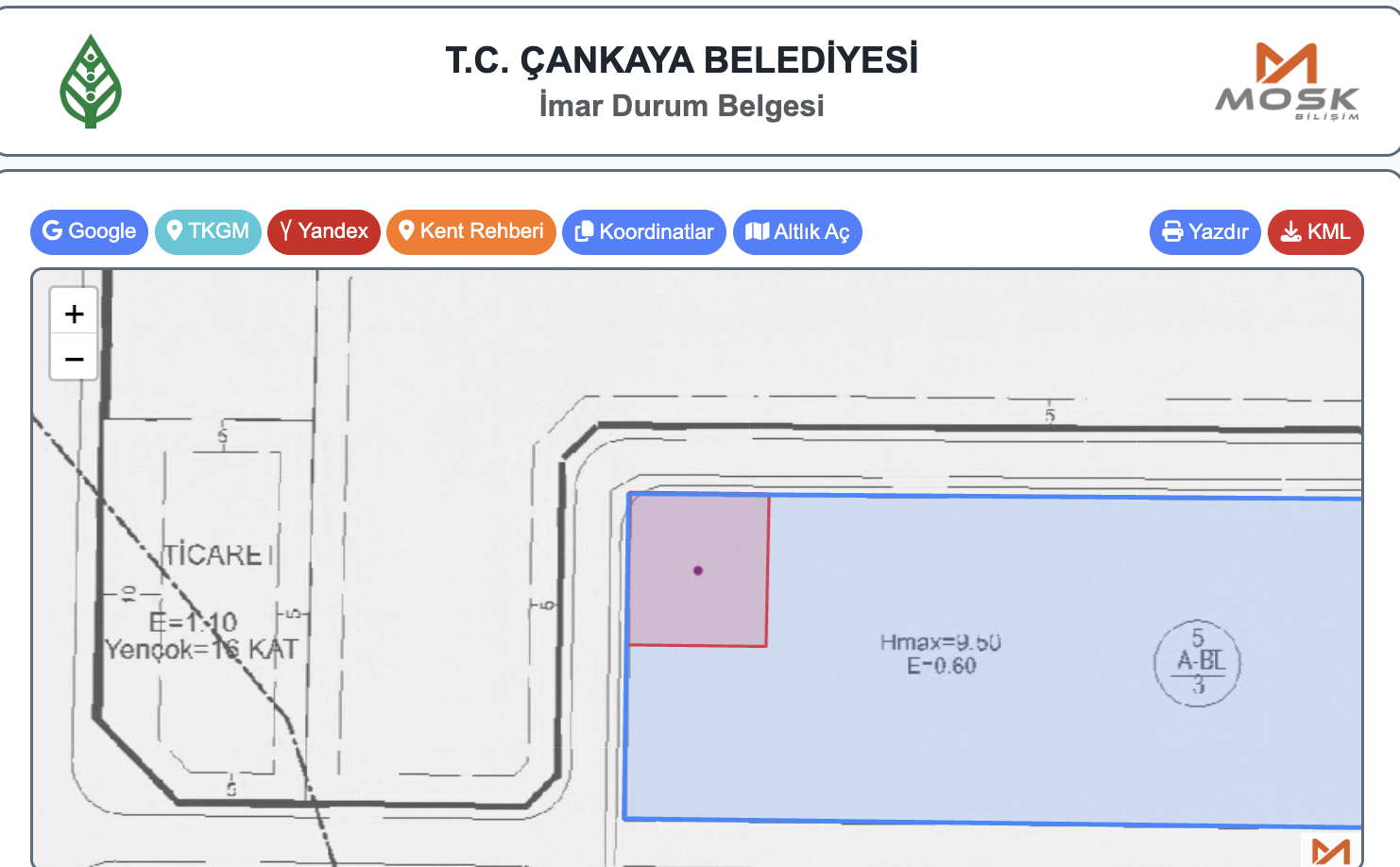 Bilkent’te 1.018 m² satılık köşe parsel kupon arsa