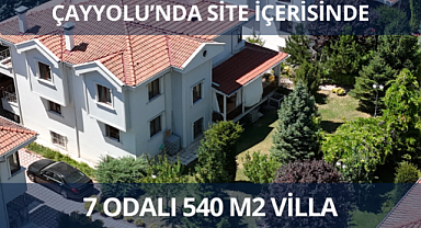 Çayyolu'nda site içerisinde 7 odalı 540 m2 avantajlı villa