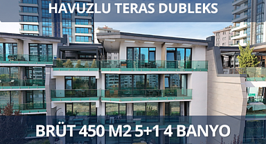 Ankara'da katta tek yatay mimari 5+1 havuzlu teras dubleks