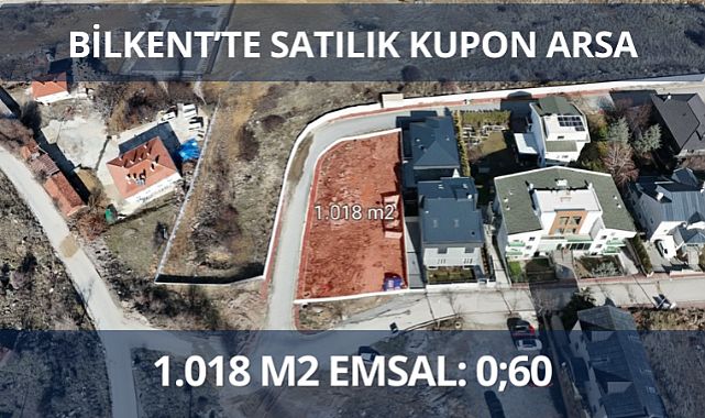 Bilkent’te 1.018 m² satılık köşe parsel kupon arsa