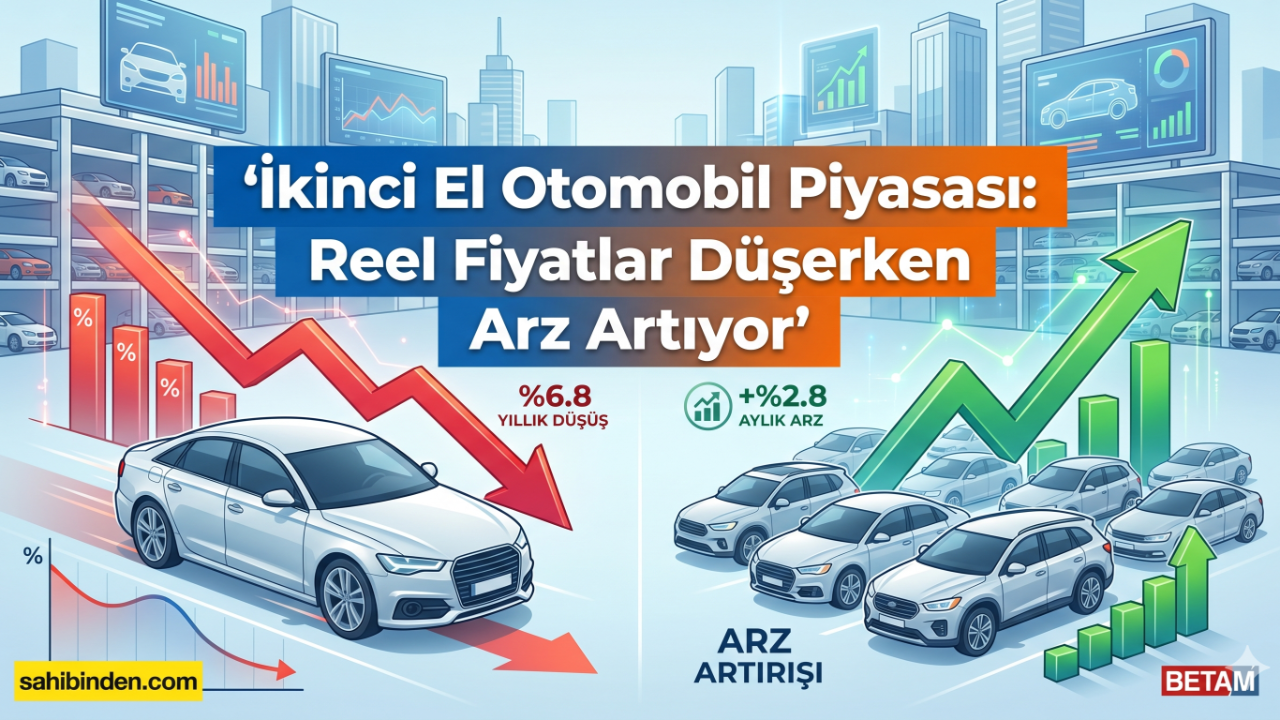 İkinci el otomobil piyasasında reel fiyatlar düşerken arz artıyor