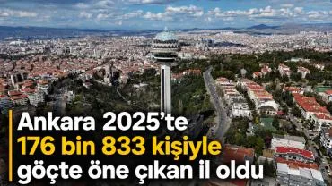Ankara 2025’te 176 bin 833 kişi göç aldı