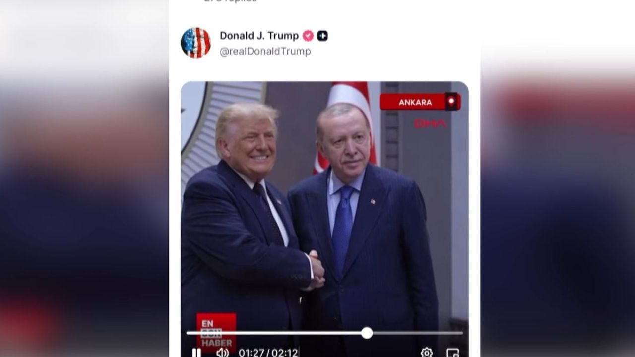 Trump, Ankara Havalimanı'nda Erdoğan ile görüşmesini paylaştı