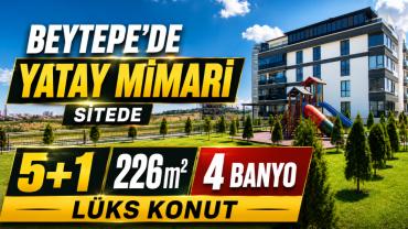 Yatay mimari sitede 5+1 4 banyolu süper lüks konut