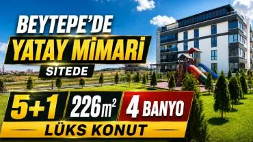 Yatay mimari sitede 5+1 4 banyolu süper lüks konut